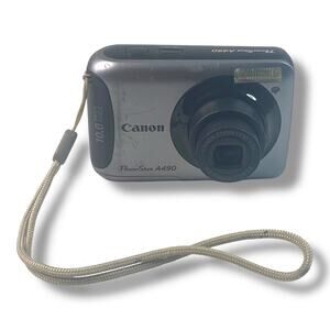 Canon PowerShot A490 10.0MP Compact Digital Camera Silver Tested